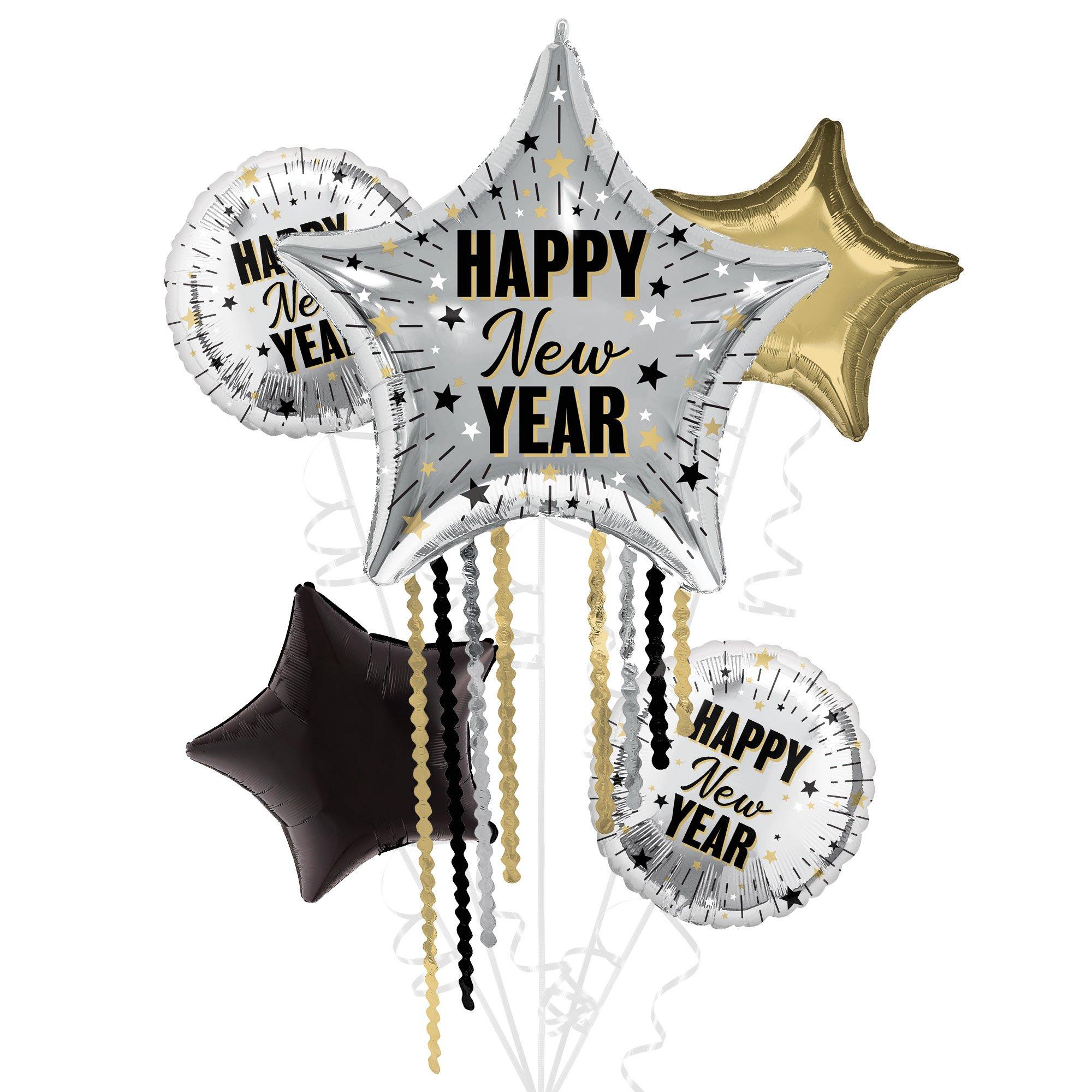 Elegant New Year Celebration Foil Balloon Bouquet